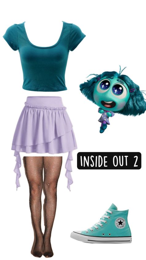 Inside Out 2, Envy Emotion, Teal, Purple, Jung kook,BTS Envy Emotion, 2 Halloween Costumes, Inside Out Costume, Inside Out 2, Disney Inspired Outfits, Fun Crafts To Do, Purple Outfits, Christmas Costumes, Themed Outfits