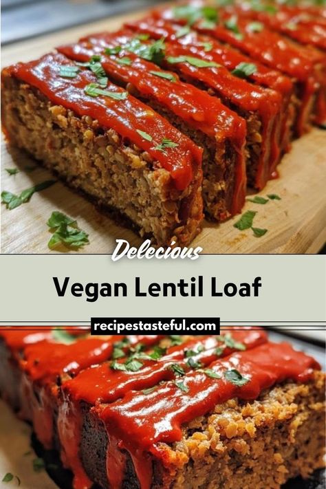 This Vegan Lentil Loaf is a hearty and flavorful alternative to traditional meatloaf, perfect for a satisfying dinner or special holiday meal. Made with tender lentils, a medley of vegetables, and seasoned with aromatic herbs, this loaf is both nutritious and delicious. Lentil Loaf Vegan, Lentil Loaf Recipe, Vegan Lentil Loaf, Vegan Meatloaf Recipe, Lentil Meatloaf, Winter Vegetarian Recipes, Vegan Loaf, Healthy Meatloaf, Traditional Meatloaf