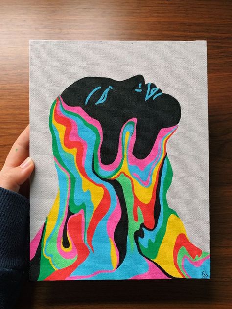 Melting Painting Ideas, Oil Paint Marker Art, Easy Canvas Painting Trippy, Vibrant Paintings Acrylics, Random Abstract Art, Trippy Paintings For Led Lights, Drawings To Sell Ideas, Canvas Painting Ideas For Room Decor, Acrylic Painting Tips For Beginners