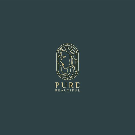 Vector pure beautiful logo design icon v... | Premium Vector #Freepik #vector Pure Logo Design, Beautiful Logos Design, Beautiful Logos, Beauty Icons, Vector Photo, Graphic Resources, Icon Design, Logo Design, Pure Products