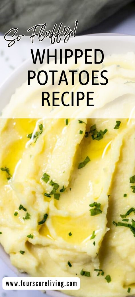 Garlic Whipped Potatoes, Best Whipped Mashed Potatoes, Creamy Whipped Potato Casserole, Best Whipped Potatoes Recipe, Chantilly Potatoes Recipe, Garlic Whipped Mashed Potatoes, Whipped Mashed Potatoes Recipe, Whipped Potatoes Creamy, Quick Mashed Potatoes Easy