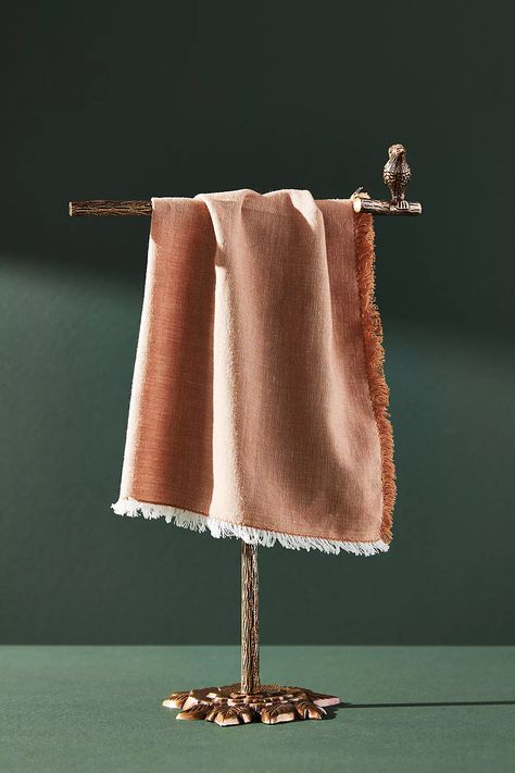 Everlee Towel Stand | Anthropologie Hand Towel Stand, Towel Holder Stand, Towel Stand, Unique Cabinets, Hand Towel Holder, Hardware Pulls, Bird Figure, Unique Bathroom, Bhldn Weddings