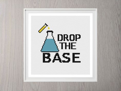 Funny Science Cross Stitch Pattern | Digital Download Science Cross Stitch, My Account Page, Cross Stitch Border Pattern, Funny Science, Basic Embroidery Stitches, Cute Christmas Tree, Cross Stitch Borders, Science Humor, Border Pattern