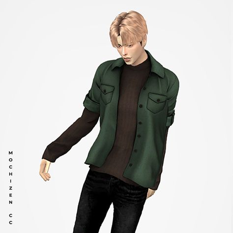 Sims 4 custom content male mock neck top with shirt by Mochizen CC - Download - Sims 4 Custom Content Male, Sims 4 Cc Male, Male Sims, Male Sweaters, Cc Sims, Mock Neck Top, Sims 4 Cc, Sims 4 Custom Content, Custom Content