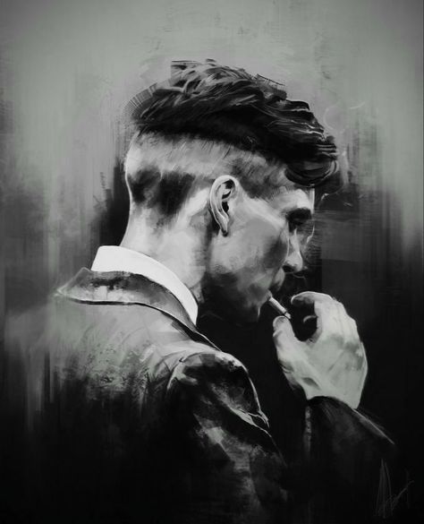 Thomas Shelby Painting, Tommy Shelby Drawing, Thomas Shelby Drawing, Thomas Shelby Art, Quetzalcoatl Tattoo, Tiger Tattoo Sleeve, Charcoal Artwork, Peaky Blinders Poster, Peaky Blinders Characters