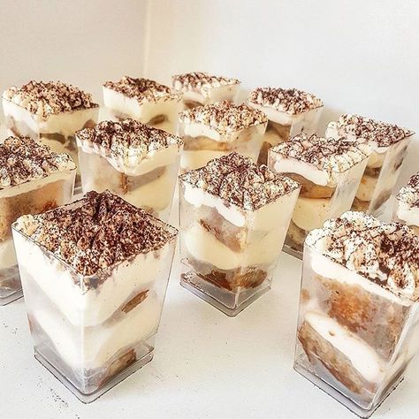 Terimisu Cake, Wedding Tiramisu, Tiramisu Shooters, Tres Leches Cups, Mini Tiramisu Cups, Tiramisu Wedding Cake, Bridal Shower Cups, Tiramisu Cups, Wedding Buffet Food