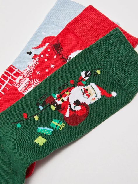 Christmas Themed Men's Socks 3 Pack -W1I509Z8-K00 - W1I509Z8-K00 - LC Waikiki Christmas Socks Cute, Socks Package, Festive Christmas Socks, Xmas Socks, Mens Christmas Socks, Socks Packaging, Lc Waikiki, Winter Novelty Cotton Socks, Xmas Sweater