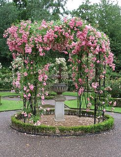 Rose Gazebo | First off this is not one of my photos its in … | Flickr Rose Garden Design Ideas, Black Pergola, Rose Garden Landscape, Romantic Backyard, Rose Garden Design, Cheap Pergola, Pergola Ideas, European Garden, Diy Rose