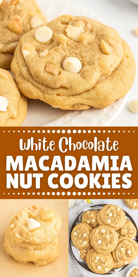 The Best White Chocolate Macadamia Nut Cookies have the perfect balance of chewiness and crunchiness, with chunks of creamy white chocolate and macadamia nuts in every bite. A salty-sweet cookie treat! White Chocolate Macadamia Nut Cookies Gf, Pioneer Woman White Chocolate Macadamia Cookies, White Chocolate Chip Macadamia Nut Cookies Recipe, Crumble White Chocolate Macadamia Nut Cookies, Easy Macadamia Nut Cookies, Homemade Macadamia Nut Cookies, Macadamia Nut Cookies Recipe Easy, White Macadamia Nut Cookies, White Chocolate Chip Macadamia Nut Cookies