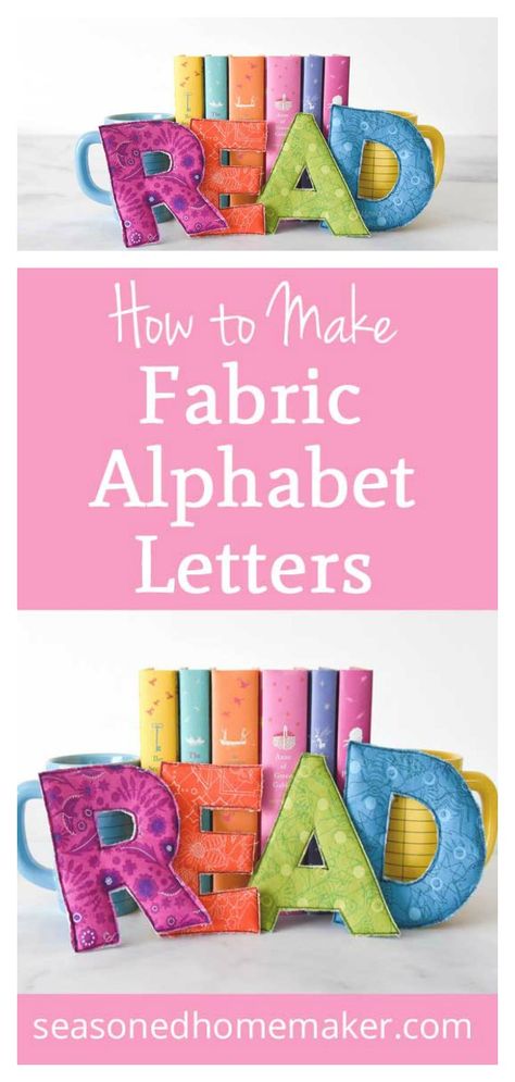 Fabric Alphabet Letters Free Sewing Pattern #freesewingpattern #sewingpattern #Alphabetfreepattern Fabric Alphabet Letters, Sewing Letters, Fabric Alphabet, Diy Sy, Alfabet Letters, Costura Diy, Quick Diy, Beginner Sewing Projects Easy, Fabric Letters