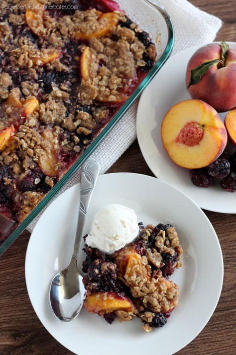 Blackberry Peach, Blackberry Crisp, Crisp Topping, Crisp Desserts, Peach Crumble, Warm Desserts, Blackberry Recipes, Peach Crisp, Fruit Crisp