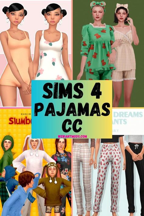 sims 4 pajamas cc Sims 4 Pajamas Cc, Sims Family, Cozy Sleepwear, Sims 4 Cc, The Sims 4, The Sims, Sims 4, Pajamas, Two Piece