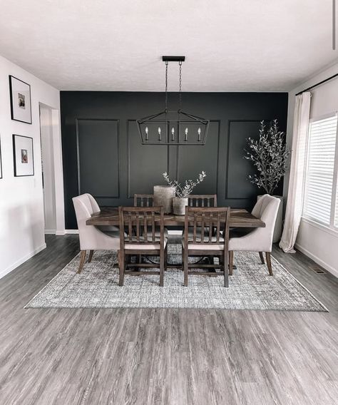 Dining Room Makeovers, Inviting Dining Room, Dark Dining Room, Dining Room Accent Wall, Dining Room Paint Colors, Dining Room Accents, Dining Room Paint, Dining Room Remodel, Room Makeovers