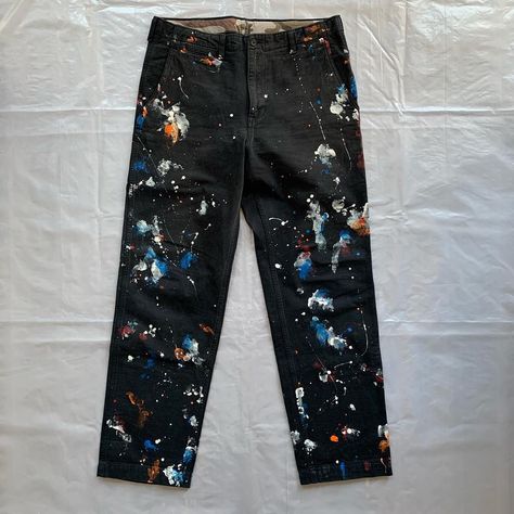 @soft_ee on Instagram: “Item(s): Comme des Garcons Homme 2011 Paint Splattered Pants. Size: L. Measurements: Waist: 34” / Front Rise: 12“ / Back Rise: 16“ /…” Paint Splatter Jeans, Hand Painted Clothing, Street Fashion Men Streetwear, Stylish Pants, Custom Sneakers, Cool Paintings, Paint Splatter, Mens Streetwear, Comme Des Garcons