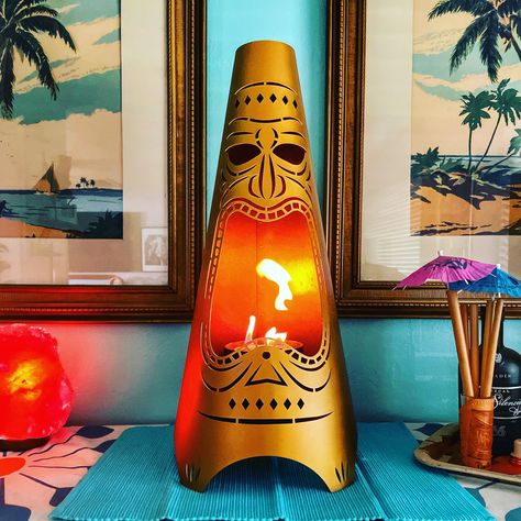 Tiki Fire Pit, Modern Fireplace Design, God Of Fire, Tiki Oasis, Tiki Party, Fire Features, Sweet Pic, Modern Fireplace, Fireplace Design