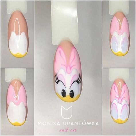 Daisy Nails art step by step Animal Nail Designs, Daisy Nail Art, Disney Acrylic Nails, Mickey Nails, Animal Nail Art, Art Designs Ideas, Nail Drawing, Daisy Nails, Nail Art Disney