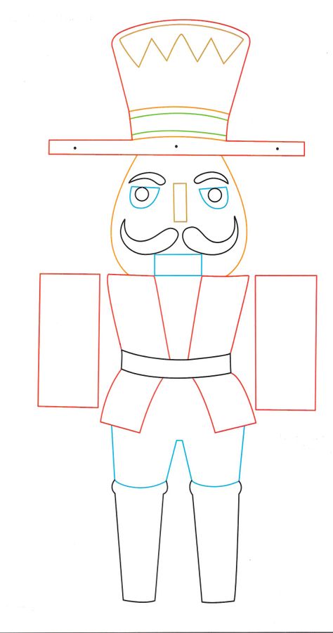 Nutcracker template Nutcracker Template, Nutcracker Face Template, Nutcracker Face, Nutcracker Christmas Party, Nutcracker Crafts, Nutcracker Christmas Decorations, Felt Ornaments Patterns, Face Template, Felt Crafts Patterns