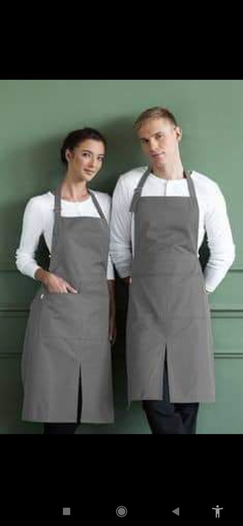 Brown Apron Uniform, Catering Uniform Ideas, Cafe Uniform Aesthetic, Waiters Uniform Ideas, Waiter Uniform Design, Waitstaff Uniform, Barista Uniform, Waiter Outfit, Waiter Apron