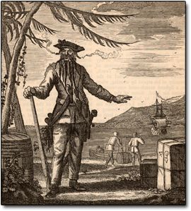 Benjamin Hornigold was the Emperor Palpatine to Blackbeard's Darth Vader. While his protege went on to become the most famous pirate of all time, Hornigold went on to become a footnote in hundreds of books with the word "Blackbeard" on the cover. Edward Teach, Carolina Do Norte, Famous Pirates, Black Beard Pirate, Ghost World, Santa Cecilia, Robinson Crusoe, Mae West, Pirate Life