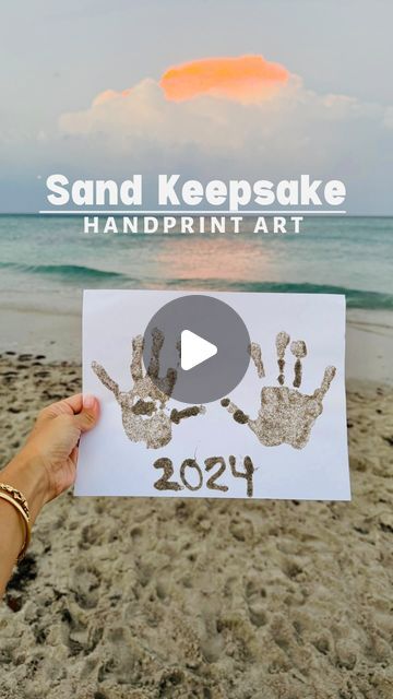 Stephanie & Katrina | Crafty Moms on Instagram: "Next time you go to the beach…try this! Today our kids made a card with their handprints for Father’s Day!  a keepsake that will last forever. 
This is an amazing activity you can make with your kids that is guaranteed to be fun and memorable and it is also a great diy gift for Father’s Day.

We hope you like it✨ Don’t forget to save this post for later or share it with someone who might like it or need it.

❌ We don’t authorize to share this video on your feed. (Stories and direct messages are fine)
.
.
.
.
.
.
.
.
.
.
.
.

#saltdough #playlearningideas #playlearngrow #kidsactivities #fathersdaygift 
#scienceforkids #activitiesforkids #activitiesfortoddlers #toddlersactivity  #montessoriathome #fathersdaygifts #waldorf #homeschool #homescho Beach Keepsake Ideas For Kids, Sand Footprint Craft, Sand Handprint Canvas, Beach Activity For Kids, Diy Gift For Father, Beach Sand Crafts, Beach Keepsakes, Beach Crafts For Kids, Camp Decor