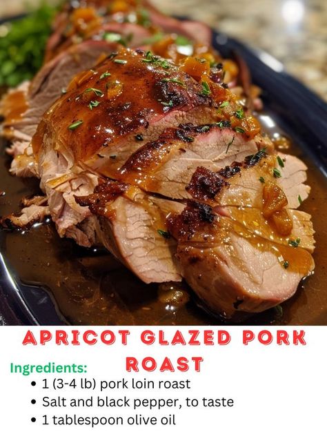 Apricot Preserves, Dried Rosemary, Glazed Pork, Savory Herb, Pork Glaze, Pork Loin Roast, Crushed Red Pepper Flakes, Thanksgiving Ideas, Herbs And Spices