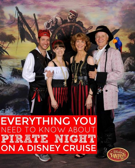 This guide has everything you need to know about a Disney cruise pirate night! From pirate costume suggestions to tips about the pirate buffet, stage shows, fireworks, and special character meet and greets, you don't want to miss anything on pirate night! Disney Bounding Pirate, Pirate Night Disney Cruise Outfit Costume Ideas, Pirate Cruise Outfit, Pirate Costume Disney Cruise, Disney Cruise Pirate Night Outfit Women, Disney Pirate Night Costumes, Pirate Night Disney Cruise Outfit, Disney Cruise Pirate Night Outfit, Disney Pirate Night