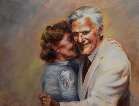 Oil painting of my great grandparents at their 50th wedding anniversary Grandparents Painting, Great Grandparents, Couple Painting, Modern Portraits, Family Painting, Old Couples, 50th Wedding Anniversary, Ap Art, 50th Wedding