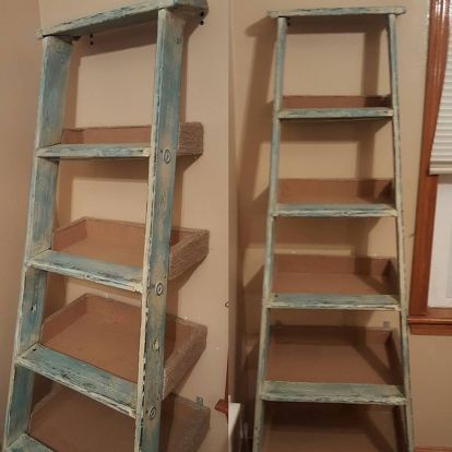 repurposed ladder shelf project, repurposing upcycling, shelving ideas, storage ideas How To Make A Ladder Shelf, Ladder Repurpose Ideas, Repurposed Ladder Shelf, Repurposed Ladders, Ladder Shelf Diy, Shelf Diy, Ladder Storage, Old Ladder, Diy Ladder