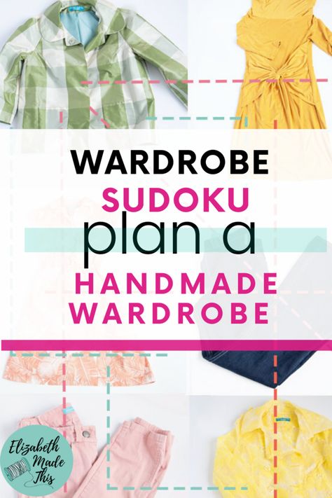 Sudoku Capsule Wardrobe, Sew Your Own Capsule Wardrobe, Capsule Wardrobe Sewing Patterns, Sew A Capsule Wardrobe, Handmade Capsule Wardrobe, Sew Capsule Wardrobe, Sewing A Capsule Wardrobe, Wardrobe Sudoku, Organised Wardrobe