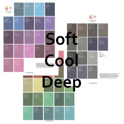 Soft, Cool & Deep Color Guide | Colorful U Soft Cool Deep, True Winter Palette, Types Of Body Shapes, Dark Color Palette, Color Outfits, Cool Color Palette, Winter Color Palette, True Winter, Summer Color Palette