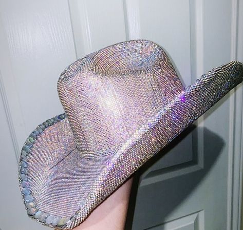 Bejeweled Cowboy Hat, Bedazzled Cowboy Hat, Sparkly Cowboy Hat, Neon Cowgirl, Rhinestone Cowboy Hat, Western Disco, Eras Outfit, Rhinestone Cowboy, Cowboy Chic