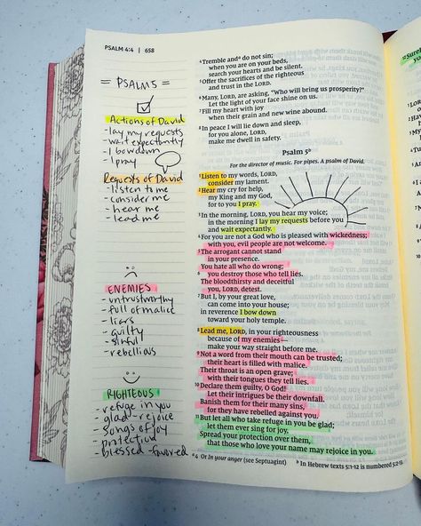 Curious about how I dive into Psalm 5, 110, 119? 📖✨ Join me on Facebook Live every Friday as I share my Bible journaling process! 🎨 Psalms 2 Bible Journaling, Psalm Bible Journaling, Psalms Bible Journaling, Amy Senter, Psalm 38, Bible Journal Notebooks, Psalm 5, Psalm 61, Bible Psalms