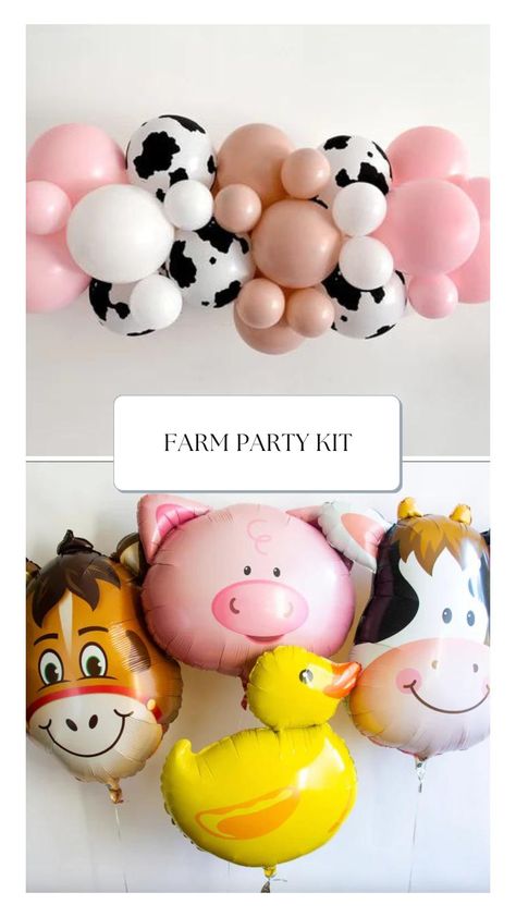 Girly Farm Theme Birthday, Farm Animal 1st Birthday Party Girl, Farm Party Balloons, 2nd Farm Birthday Party For Girl, Pink Farm Animal Birthday Party, Farm Animal 2nd Birthday Party Girl, Farm 2nd Birthday Party Girl, Barnyard Birthday Party Girl, Barn Animal Birthday Party