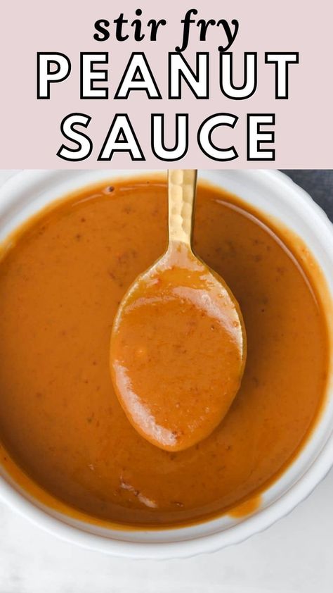 This 6-ingredient, 5-minute peanut sauce is perfect for stir fries, as a dipping sauce, or as a dressing on grain bowls! It uses pantry staples and is easy to customize. Peanut Sauce For Spring Rolls, Peanut Butter Stir Fry, Peanut Sauce Stir Fry, Spicy Thai Peanut Sauce, Thai Peanut Sauce Recipe, Sauce For Spring Rolls, Asian Peanut Sauce, Easy Peanut Sauce, Stir Fry Sauce Recipe