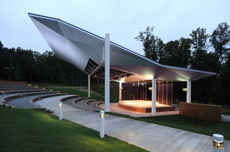 Piedmont College Amphitheater Amphitheater Architecture, Park Ideas, Outdoor Stage, Stage Presence, Pavilion Design, Outdoor Theater, Vintage Architecture, Scale Design, Composite Material