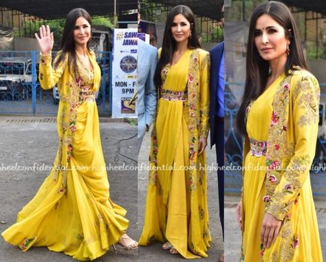 Her Movie, Haldi Outfits, Katrina Kaif Photo, Mehendi Outfits, Floral Lehenga, Anamika Khanna, Wedding Dress Outfit, Indian Designer Suits, Draping Fashion