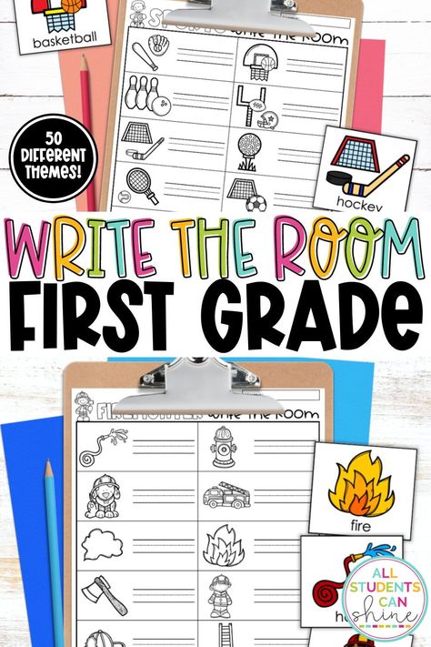 Writing Center Activities First Grade, Ela First Grade Activities, Grade One Literacy Centers, Read The Room Activities, Writing Centers 2nd Grade, Write The Room First Grade, Literacy Stations First Grade, Writing Center First Grade, Literacy Centers First Grade