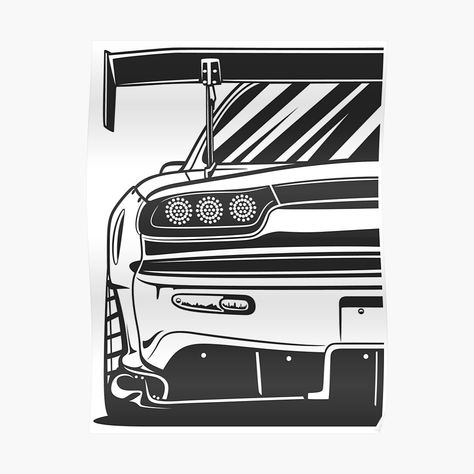 "RX7 FD3s" Sticker by OlegMarkaryan | Redbubble Rx7 Drawing Easy, Mazda Rx 7, Letter Print Sweatshirt, Rx 7, Mazda Rx7, Toyota Supra, Car Drawings, Cricut Vinyl, Drawing Techniques