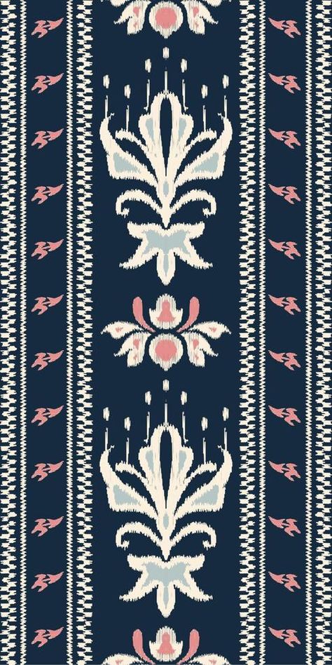 Ikat Geometric Pattern, Ikkat Designs Ikat Pattern, Ikkat Prints Pattern, Ikkat Embroidery, Ikkat Motifs, Abstract Border Design, Jaipur Prints, Ikat Embroidery, Etnic Pattern