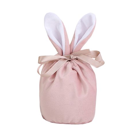 Easter Party Favors, Rabbit Candy, Velvet Bunny, Pink Party Supplies, Easter Treat Bags, Easter Gift Bags, Easter Favors, Candy Storage, Easter Party Favor