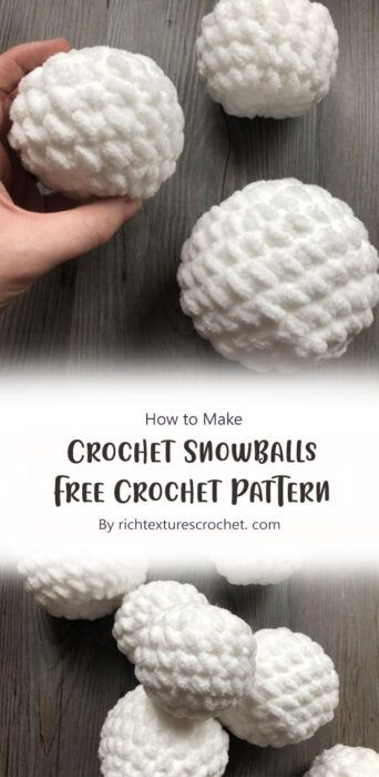 Easy Amigurumi Snowball Free Pattern Ideas - Carolinamontoni.com Indoor Snowballs, Crochet Ball, Cozy Crochet Patterns, Christmas Crochet Patterns, Fun Crochet Projects, Pattern Ideas, Chunky Yarn, Thread Crochet, Easy Crochet Patterns