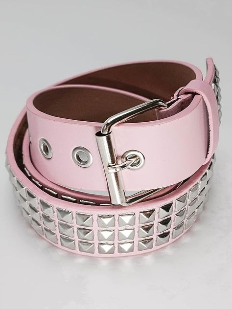 Goth Belt, Pink Emo, Stud Belt, Kawaii Coquette, Scene Goth, Scene Outfits, Pink Belt, Pink Studs, Belt For Women