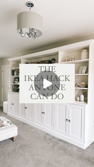 Kayla Reynolds on Instagram: "Want built-ins on a budget? Here’s how we saved more than £4K by creating our own with @ikeauk Havsta units! I’ve had a lot of new followers since I last shared our media unit on here and I’m getting questions daily so if you’re new around here, here’s what we purchased: • 2 x Havsta base units • 2 x Havsta cabinets with bookshelves • @frenchicpaint in Wedding Cake (the perfect IKEA whit paint match!) A local carpenter helped us fit the tongue and groove panelling, the extra MDF shelf above the TV and across the top of the cabinets, and cornice but this could easily be done yourself! In total we spent around £1,100 for everything (based on ikea prices in Jan 2022) - saving us almost £4K! Head to my Media Unit highlight for more info! #mediaunit #ikeahac Shelf Above Tv, Built In Tv Unit, Ikea Tv Unit, Built In Tv Cabinet, House Purchase, White Built Ins, Brothers Room, Ikea Built In, Ikea Tv