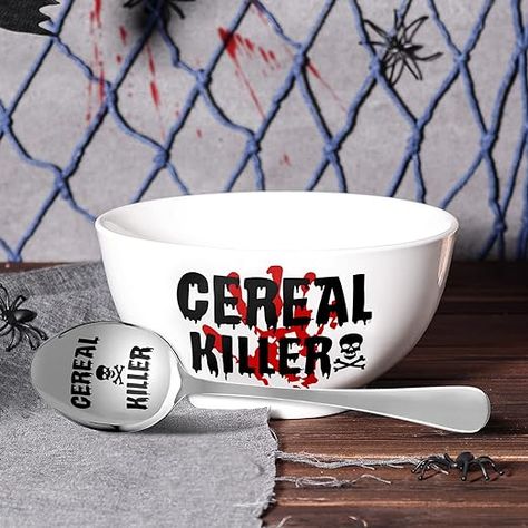 Amazon.com: Nefelibata Cereal Killer Bowl and Spoon Set 23 oz Father's day Summer Man's Halloween Birthday Retirement Engraved Funny Gift Box Basket for Him Papa's Grandfather's Uncle's Friend's Present Set of 2 : Home & Kitchen Purple Cookies, Freezer Containers, Cereal Killer, Ceramic Cookie Jar, Gift Catalog, Lunch Containers, Kitchen Food Storage, Treat Jars, Vintage Tupperware