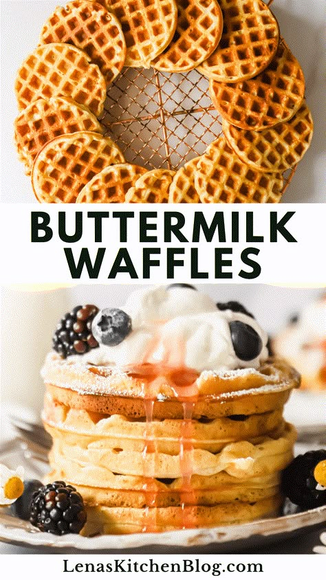 These Fluffy Buttermilk Waffles are not your average waffles! Easy to make with 8 simple ingredients, this epic breakfast has an upgraded flavor and texture to help the meal feel extra special. Fluffy Waffle Recipe, Buttermilk Waffle Recipe, Homemade Waffle Recipe, Buttermilk Waffles Recipe, Honey Waffles, Best Waffles, Easy Waffle Recipe, Cinnamon Waffles, Buttermilk Waffles