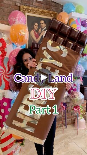 30K views · 14K reactions | 🍫 Candy Land Hershey’s Bar DIY

This has been the most fun trunk-or-treat setup! My son’s classroom theme was Candy Land, and I have to say I had such a fun time creating all the props! This giant Hershey’s candy bar is hands down one of my all-time favorite DIYs. 

Items needed:
-Cardboard
-9 four compartment food tray (from Walmart)
-large and small adhesive letters
-brown fabric 
-spray paint (Rust-Oleum Kona Brown)
-heavy duty foil

Hot glue food trays in a row on the cardboard. Using a razor, remove excess cardboard. Spray paint. Once dry, hot glue foil to the bottom of the candy bar. Hot glue adhesive letters to the brown fabric and then hot glue fabric to the candy bar, leaving some foil and candy showing. Enjoy 😋!

#bethanyscasa #candyland #candyprops Diy Giant Licorice Decorations, Diy Gumdrops Decorations Candy Land, Chocolate Falls Candyland, Diy Chocolate Decorations, Chocolate Swamp Candyland Decorations, Diy Giant Chocolate Bar Prop, Giant Christmas Candy Decorations, Giant Candyland Game, Candy Land Classroom Theme