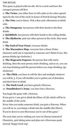 Harry Potter Drinking Game, Harry Potter Party Games, Movie Drinking Games, Fun Wedding Games, Harry Potter Marathon, Drinking Games For Parties, Harry Potter Games, Beer Friends, Birthday Quotes Funny For Him