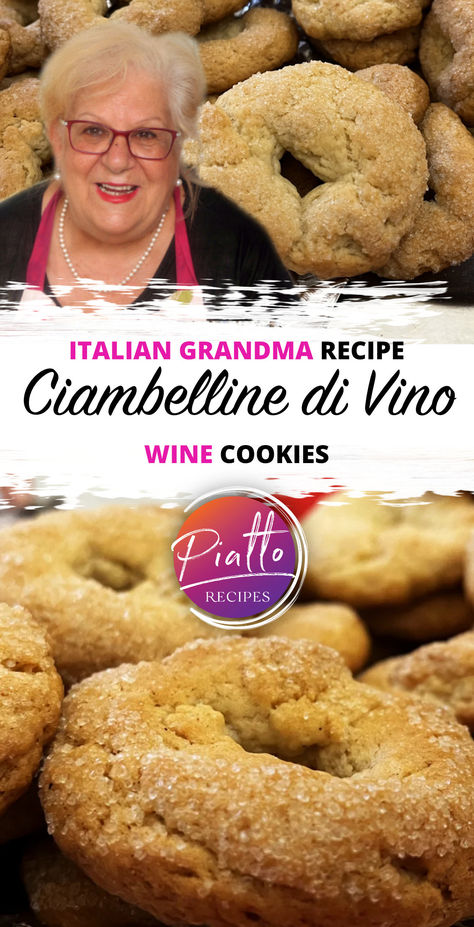 Discover Nonna Lulu's recipe for the famous (and soooo simple) Ciambelline di Vino! These cookies are made with wine or liquor—Grandma uses white wine or Sambuca. Check out her recipe: https://www.piattorecipes.com/italian-wine-cookies-recipe-ciambelline-di-vino/ #recipe #cookies #italian #dessert #wine #italy White Italian Cookies, Italian S Cookies Recipe, Cookies Italian, Mulled Wine Cookies, Traditional Italian Cookies, Italian Cookie Recipes Italy, Italian Pastry Recipes, Taralli Recipe Italian, Wine Cookies Recipes