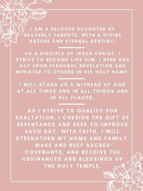 New Young Women's Theme (Free Printable) Prayers For Young Women, Yw Theme Printable, Young Women Theme Printable, Lds Young Women Theme, Yw Theme, Lds Youth Theme, Young Women Theme, Lds Yw, Lds Youth