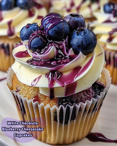 White Chocolate Blueberry Cheesecake, Chocolate Blueberry Cheesecake, Cheesecake White Chocolate, Blueberry Cheesecake Cupcakes, Chocolate Blueberry, Cheesecake Cupcakes, Kitchen Fun, Daily Recipes, Blueberry Cheesecake